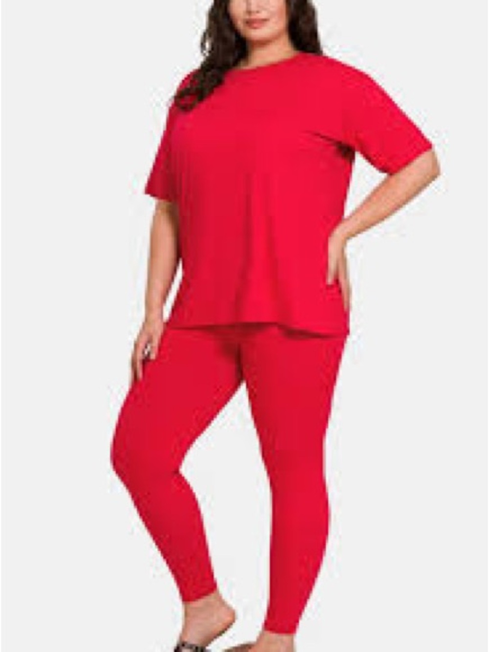 Zenana Outfitters Plus Size Set - Tee & Leggings